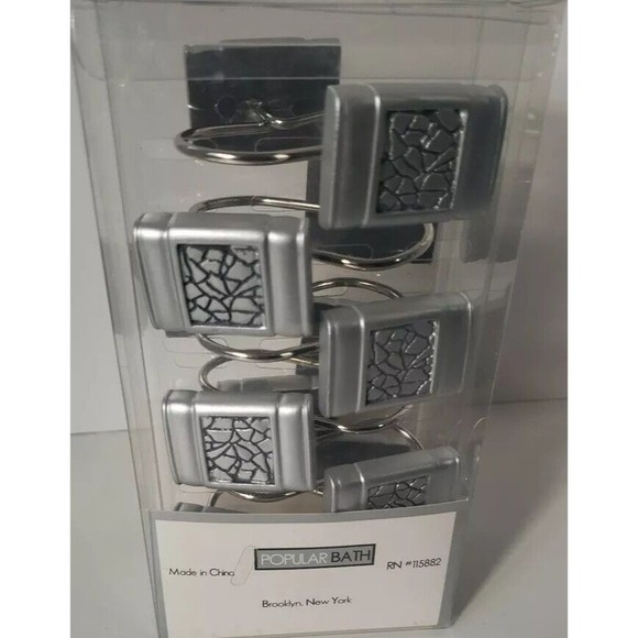 New Popular Sintra Bath Set Of 12 RESIN Shower Curtain Hooks - Picture 2 of 2